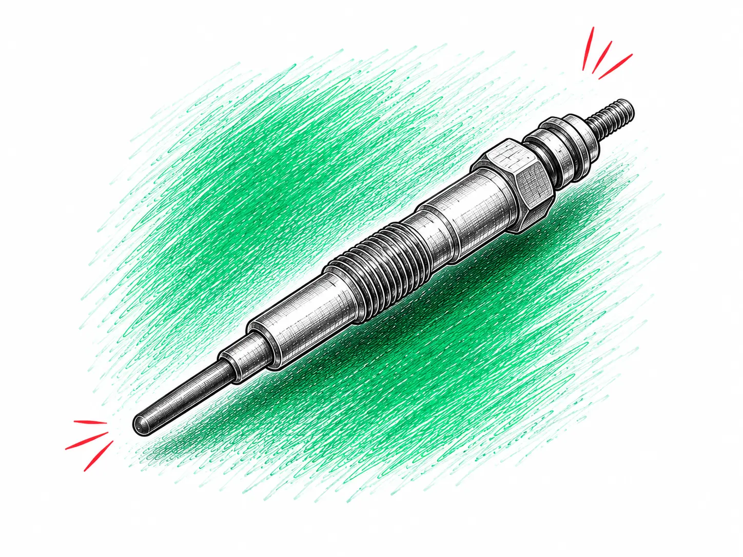 Illustration technique d’une bougie de préchauffage