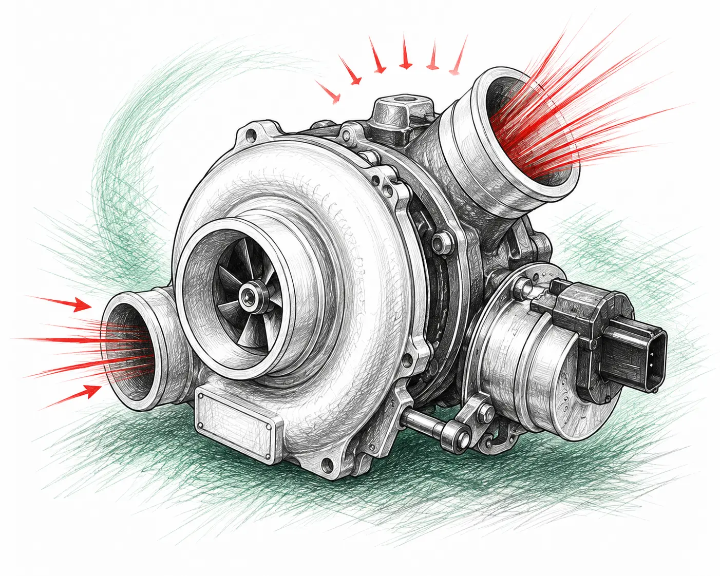 Illustration technique d’un turbo automobile