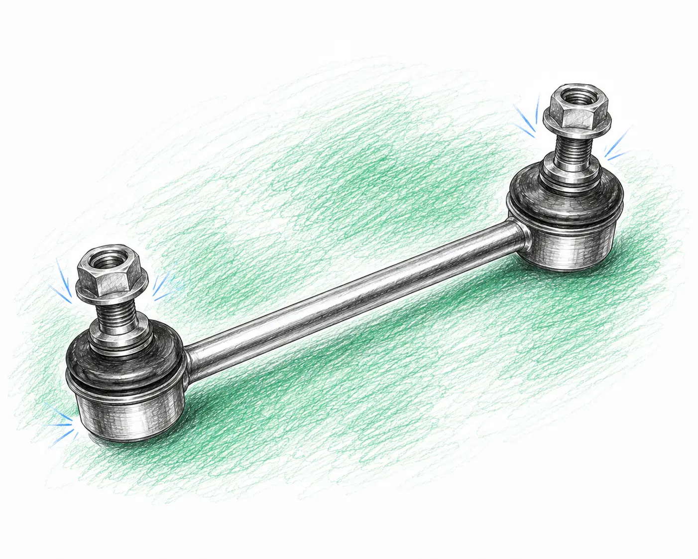 Illustration technique d’une biellette de barre stabilisatrice Dacia Logan 1.5 dCi