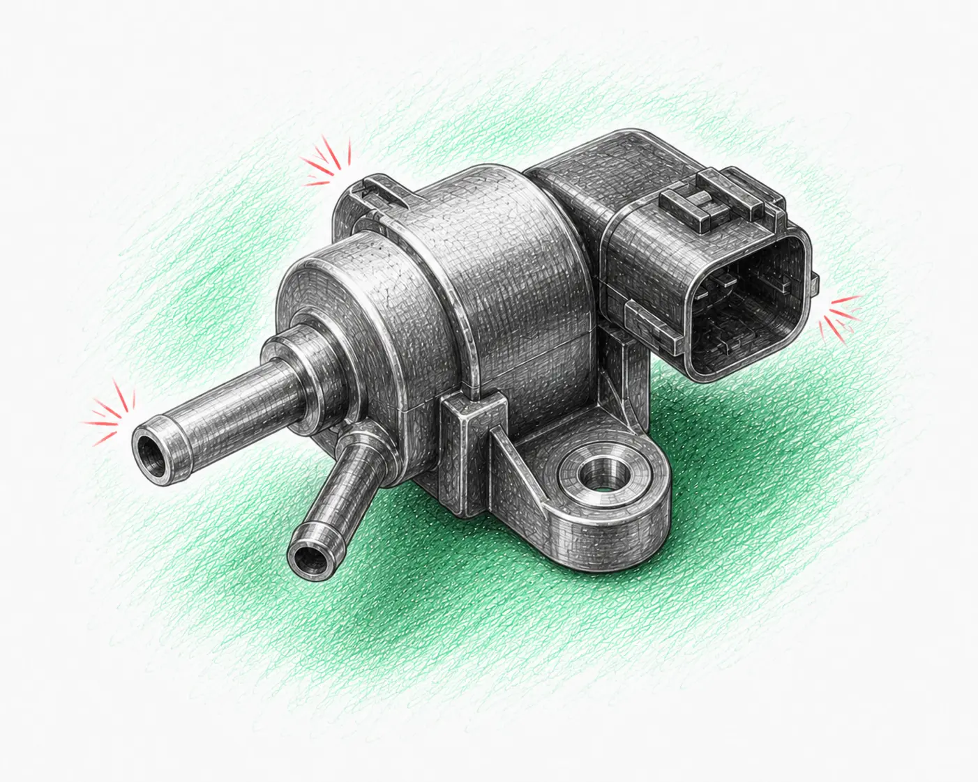 Illustration technique d’une valve d’évent EVAP concernée par le code défaut P0446