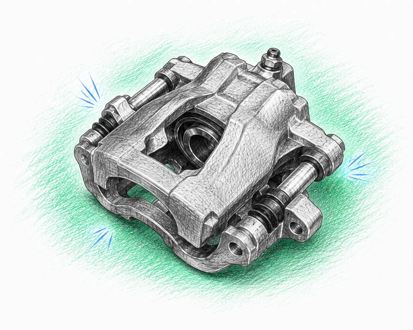 Illustration technique d’un étrier de frein Citroën C3 Aircross 1.2 PureTech