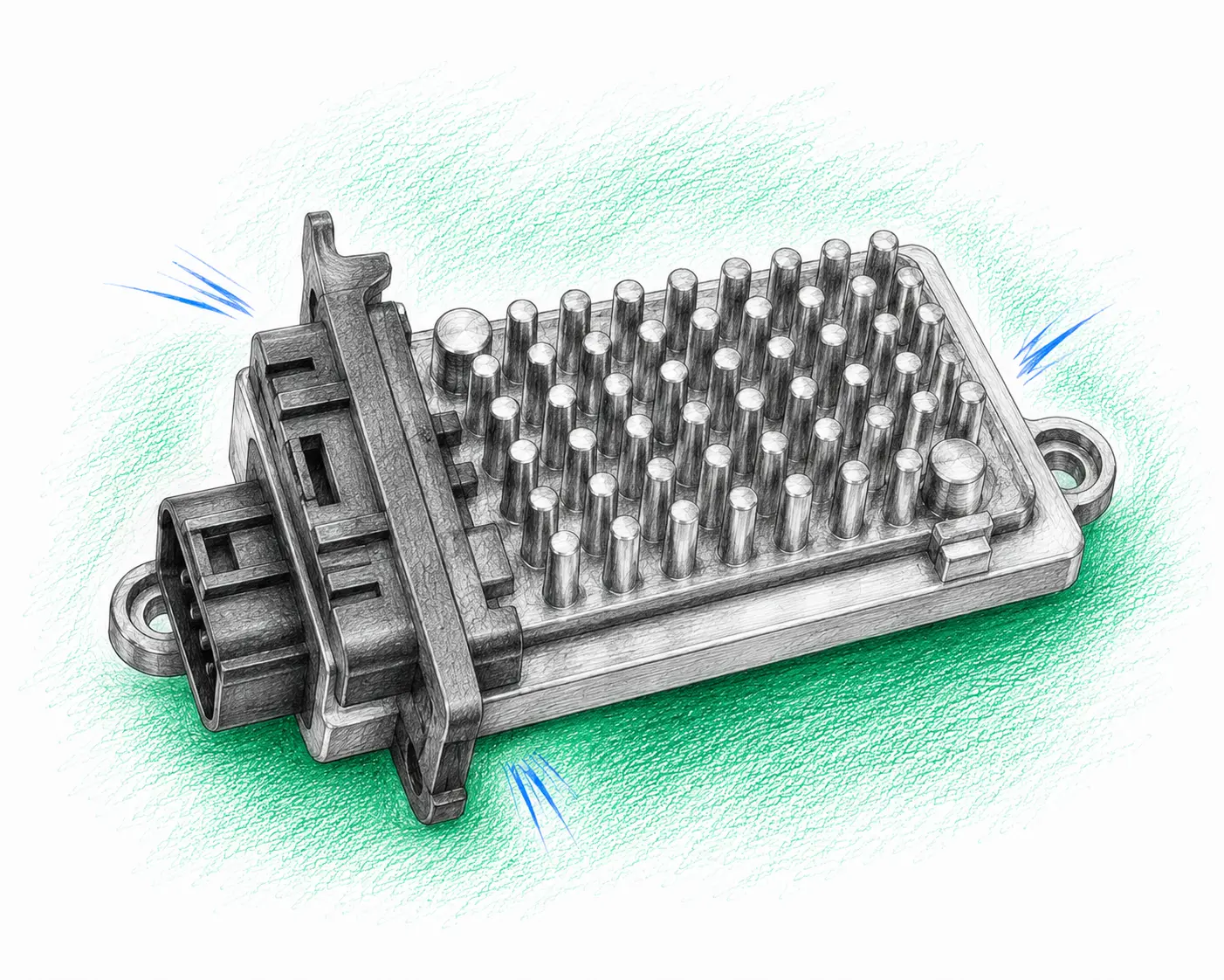 Illustration technique d’une résistance de chauffage Seat Leon 1.6 TDI