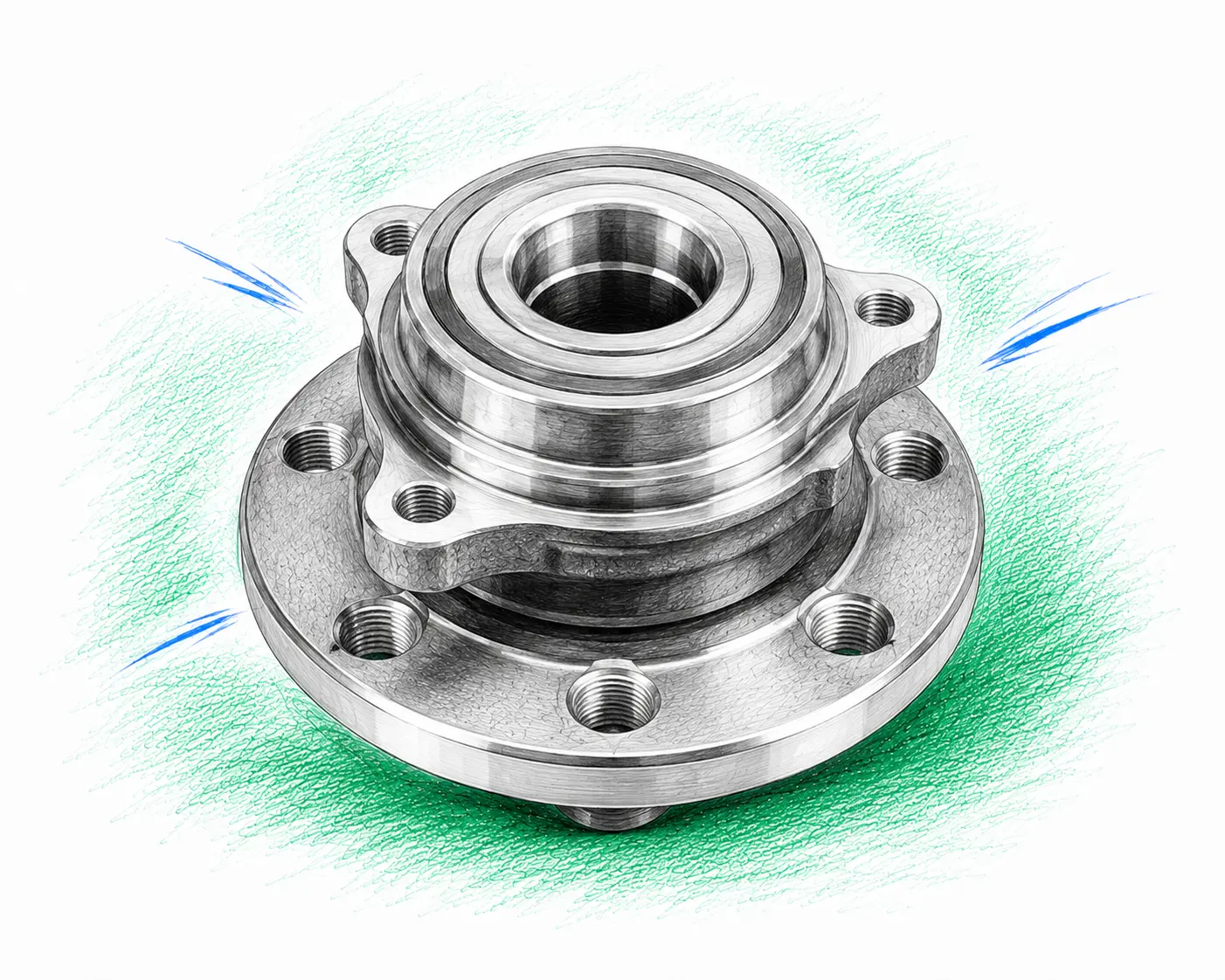 Illustration technique d’un roulement de roue avant Seat Leon 1.6 TDI