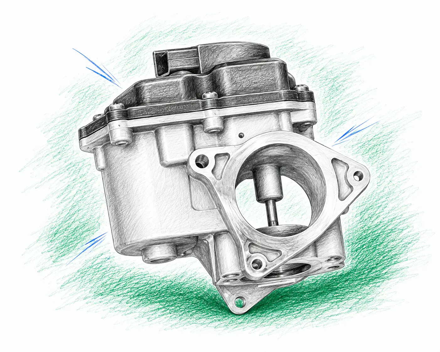 Illustration technique d’une vanne EGR Audi A3 2.0 TDI