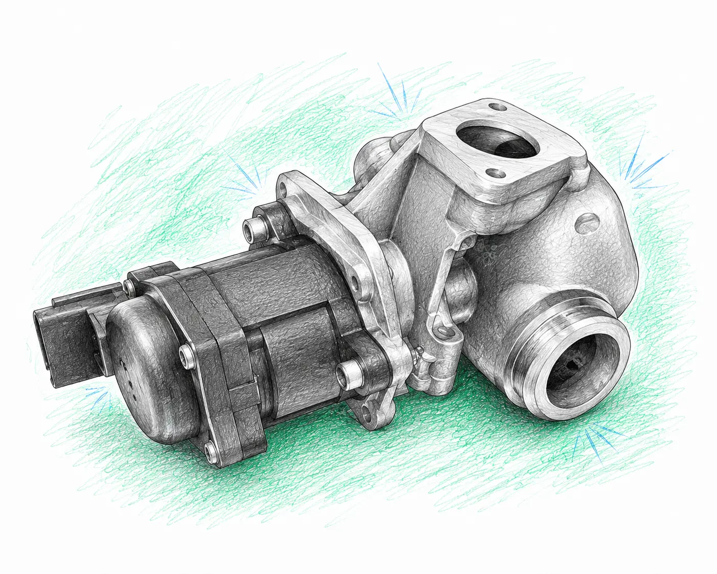 Illustration technique de vanne EGR Citroën C4 Picasso 1.6 HDi