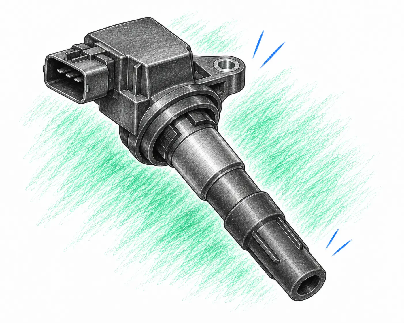 Illustration technique d’une bobine d’allumage Toyota Yaris III 1.3 VVT-i